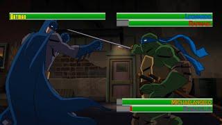 Batman vs Teenage Mutant Ninja Turtles and Bonus Fight...with healthbars