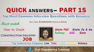 Top Quick Interview Questions  MCQ PART 15  Civil Engineering  Construction Industry InterviewQnA