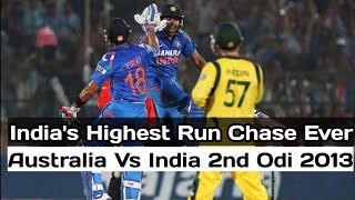 Indias highest run Chase ever India vs Australia Highlights 2013  Virat Kohli and Rohit Sharma