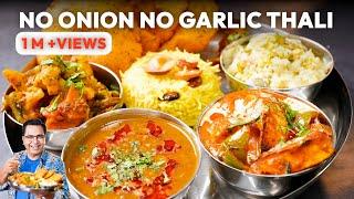 Easy No Onion No Garlic Thali Recipe At Home  Simple Veg Thali Quick Recipe  Without Onion Thali