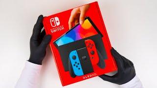 Nintendo Switch OLED Model Neon Blue  Neon Red Unboxing