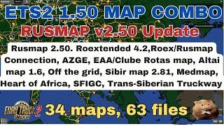 ETS2 1.50 MAP COMBO. RUSMAP v 2.50 UPDATE Rusmap 2.50 Roex 4.2 Trans-Siberian Truckway ROS EAA.