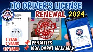 Paano Magrenew ng Lisensya 2024  How to Renew LTO Drivers License  Drivers License Renewal 2024