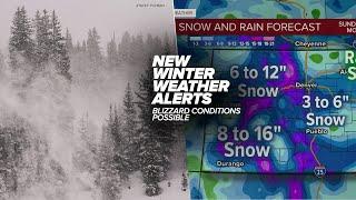 Castle rock goes under blizzard warning Denver snow totals could reach 4 inches