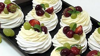 Пирожные ПАВЛОВА  самый лёгкий и нежный десерт  Pavlova dessert