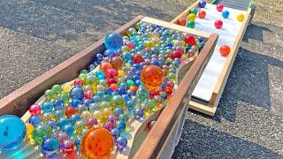 Marble Run ASMR  3 original coasters + rain gutter colorful balls of various sizes【Dragon Ball】