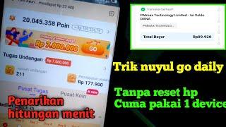 Cara nuyul go daily terbaru tanpa reset hp 100% berhasil