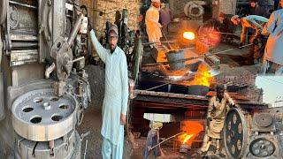 Amazing Technique Of Thresher Wheat Manufacturing Process  Iron Casting A Thresher Machine Wheels