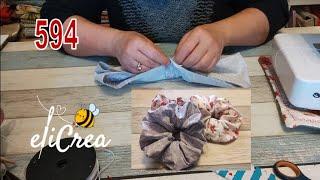 594 - SCRUNCHIE come inserire elastico e cucire in un unico passaggio - tutorial elicrea