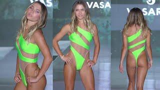 Cute Model Bella - Extreme Slow motion Runway Walk  Miami Fashion Week  Vertical 4k HD