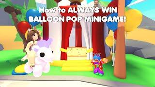 How to ALWAYS win the BALLOON POP Minigame And making NEW Neon BALLOON UNICORN in Adopt me