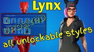 fortnite LYNX all unlockable styles - UPDATED