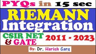 PYQs on Riemann Integration  Short Cut tricks  CSIR NET & GATE 2011 to 2023