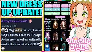 HUGE NEW DRESS UP UPDATE IS COMING CONFIRMED BY REDDIE All New HAIRS Bangs & MORE  Royale High