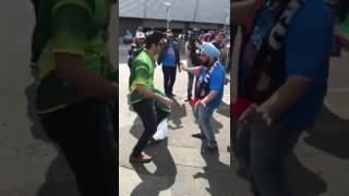 This is the Love between India and Pakistan  Brotherhood Indian & Pakistani Cricket Fans Enjoying