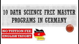 MSc Data Science in Germany  10 Data Science Courses in Germany 2020 English taught & Tuition Free