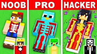 NOOB vs PRO SECRET INSIDE YOUTUBER HOUSE Build Challenge in Minecraft