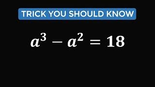 Solving a simple cubic equation. A trick you should know