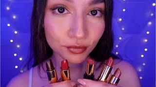 ASMR TINGLY Lipstick Application For Sleep Kisses Whispering Mouth Sounds