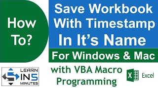 How to save workbook with timestamp in its name using VBA in Excel