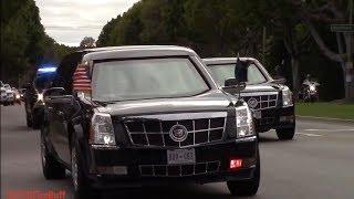 United States President Donald Trumps Motorcade & United States Secret Service in Beverly Hills