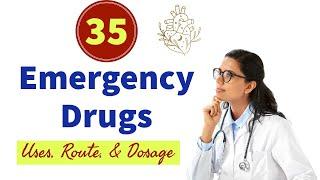 35 Important Emergency Medicines Uses Dose & Route of Administration