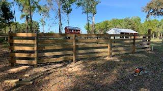 Building a cow corral for a few new farm animals