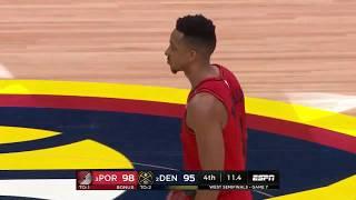 CJ McCollum Takes Over Game 7 vs. Nuggets Comes up Clutch with Block and Bucket