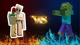 minecraft iron golem vs zombies #minecraft #gaming #mcgamer