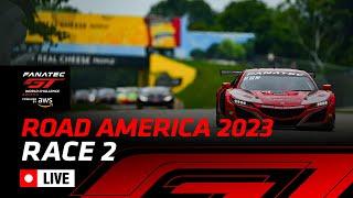 LIVE  Race 2  Road America  Fanatec GT World Challenge America Powered by AWS 2023