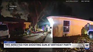 Two arrested for shooting gun at birthday party in Pine Manor