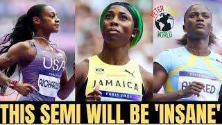 SHELLY-ANN JULIEN ALFRED & SHA CARRI ALL CLASH IN SEMI-FINAL 2 TOMORROW. IT GOING TO BE INSANE