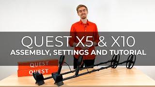 Quest X5 and X10 metal detectors for beginners – assembly settings and tutorial