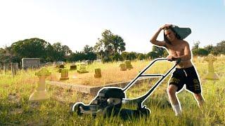 Mowing a Cemetery