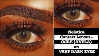 Solotica Hidrocor Ocre Contact Lenses on Very Dark Eyes  Dark Skin  DyDy xoxo