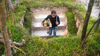 Girl Live Off Grid Built The Most Secret Underground House by ancient skills