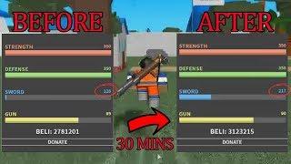 HOW TO INCREASE YOUR STRENGTHGUNSWORD FAST - ROBLOX ONE PIECE MILLENNIUM