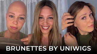 A comparison of three beautiful Brunette wigs by UniWigs. Hair Wig Review