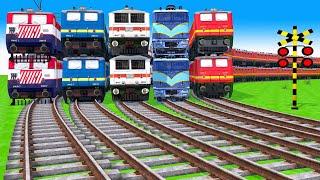 踏切アニメ】あぶない電車 TRAINS PASSING ON CRAZIEST  Fumikiri 3D Railroad Crossing Animation