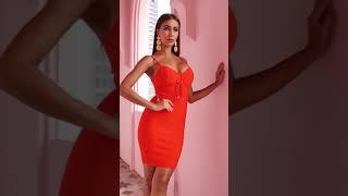 2020 Sexy Womens Spaghetti Strap Bodycon Bandage Cocktail Party Nightclub Host Dress