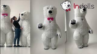 Костюм надувной ростовой куклы полярный белый медведь обзор. Пневмокостюм Умка