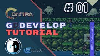 Gdevelop FREE VISUAL Game Engine CONTRA Tutorial #1 - Setting the bases and Movement