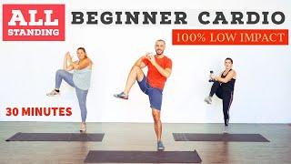 Low impact beginner fat burning home cardio workout. ALL standing