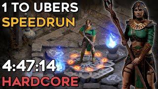 ITS DONE 1 TO UBERS HARDCORE SORCERESS SPEEDRUN WORLD RECORD  44717 IGT  DIABLO 2 RESURRECTED