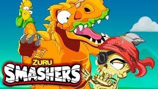 1 HOUR Of SMASHERS  Beach Party Monster + More Kids Cartoons  ZURU  Smashers World