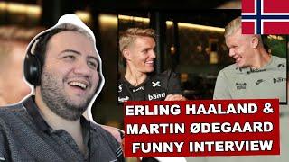 Erling Haaland and Martin Ødegaard funny interview Norwegian Football Reaksjon   NORWAY REACTION