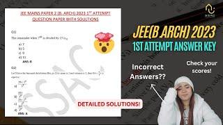JEE Paper 2 B.Arch 2023 Question paper with solutions