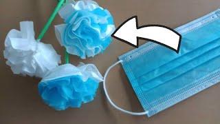 DIY Flower with Face mask  Easy trick with face maskFlower craft idea