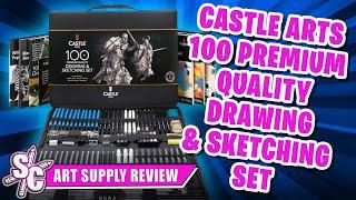 Unboxing Castle Arts 100 Piece Drawing & Sketching Graphite Pencil Art Set In Zip-Up Case