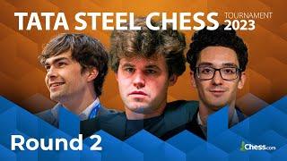 Gukesh Magnus Ding and Chess’ Greatest Classical Players Face Off in Tata Steel 2023  Round 2